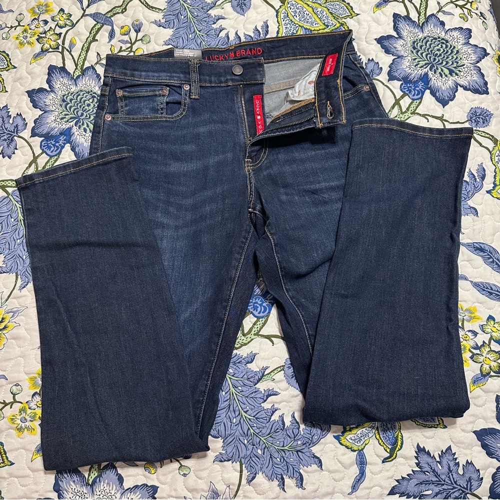 Lucky Brand Men's Dark Blue Straight Jeans